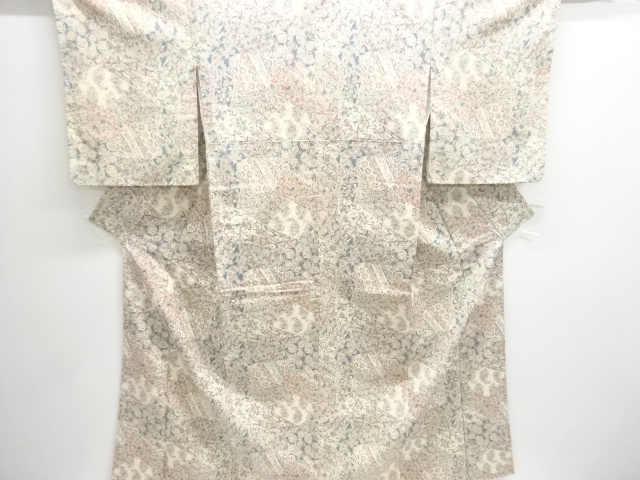 JAPANESE KIMONO / KOMON / FOLDING FAN & ARABESQUE PATTERN 